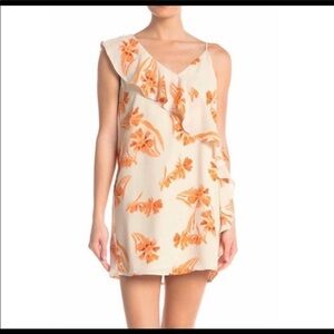 Collective concept orange/white floral dress Med